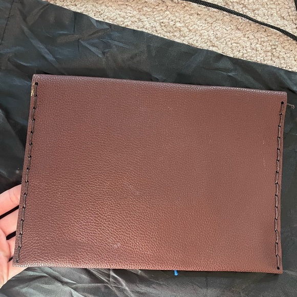 Faux leather foldover clutch purse bag - Picture 3 of 6